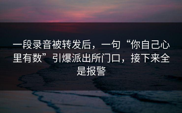 一段录音被转发后，一句“你自己心里有数”引爆派出所门口，接下来全是报警