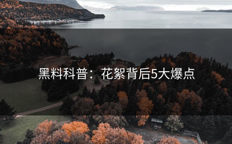 黑料科普：花絮背后5大爆点