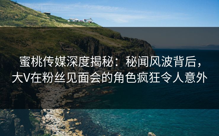 蜜桃传媒深度揭秘：秘闻风波背后，大V在粉丝见面会的角色疯狂令人意外